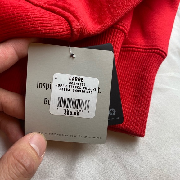 🆕 Champion Superfleece 2.0 -  Zip Up Hoodie Red - Picture 6 of 7